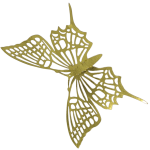 Set of 12 pieces butterflies with adhesive, house or event decorations, gold 1 color, A39